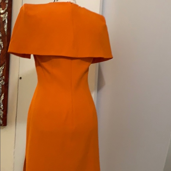 orange cape dress
